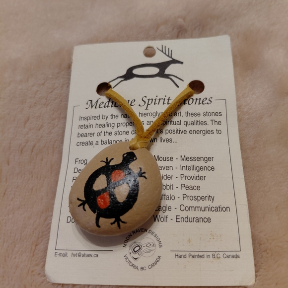 Native American Other - Medicine Spirit Stones Pendant with Black and Red Turtle Design